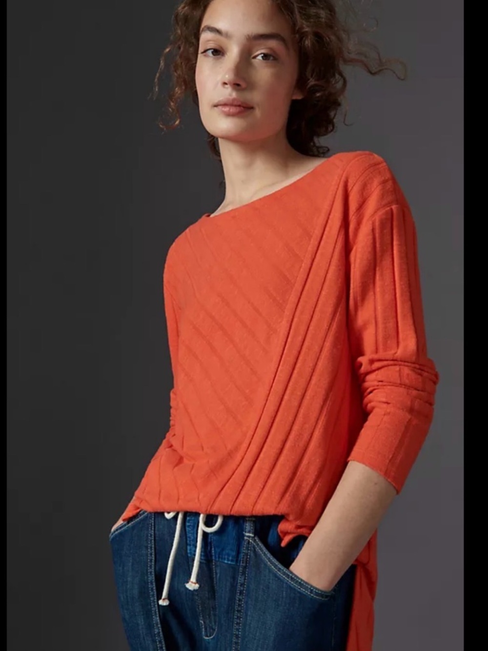 Anthropologie Maeve divine Orange Knit Sweater